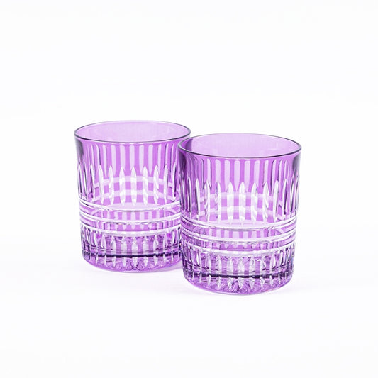 Plomyk Crystal Tumblers - Set of 2 in Purple