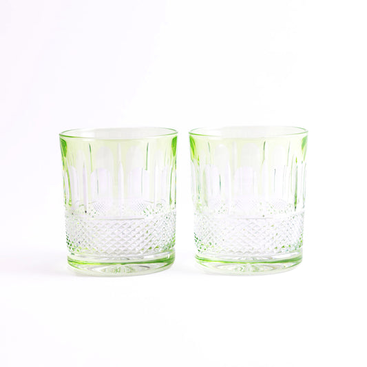 Francuz Crystal Tumblers - Set of 2 in Light Green