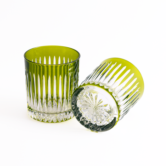 Linia Crystal Tumblers - Set of 2 in Olive Green