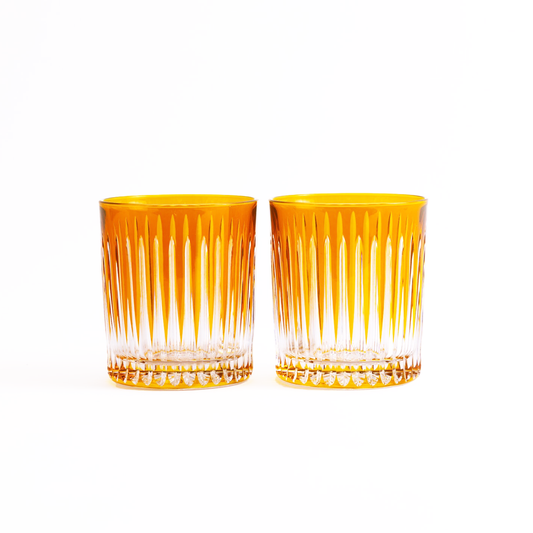 Linia Crystal Tumblers - Set of 2 in Amber